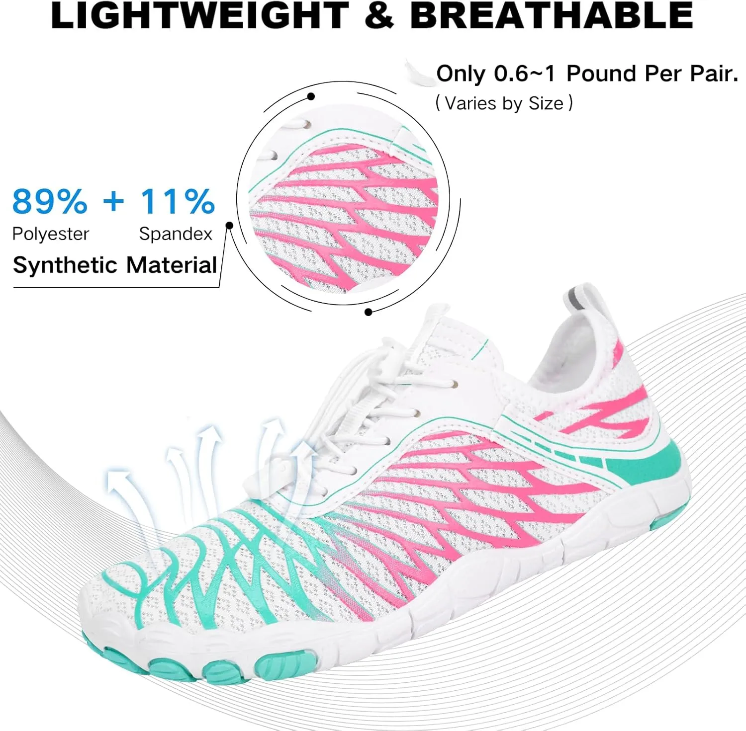 Hike Barefoot Shoes for Women Men Non-Slip Breathable Walking Shoes Wide Toe Box Comfortable Athletic Footwear