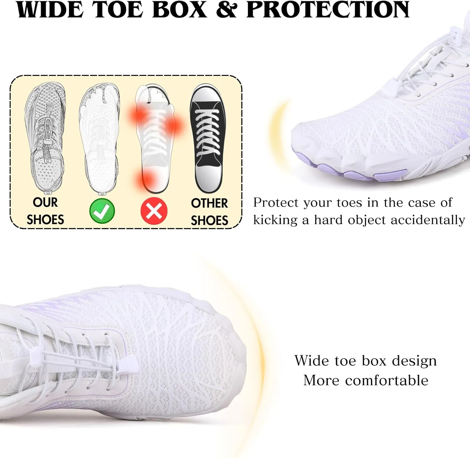 Hike Barefoot Shoes for Women Men Non-Slip Breathable Walking Shoes Wide Toe Box Comfortable Athletic Footwear
