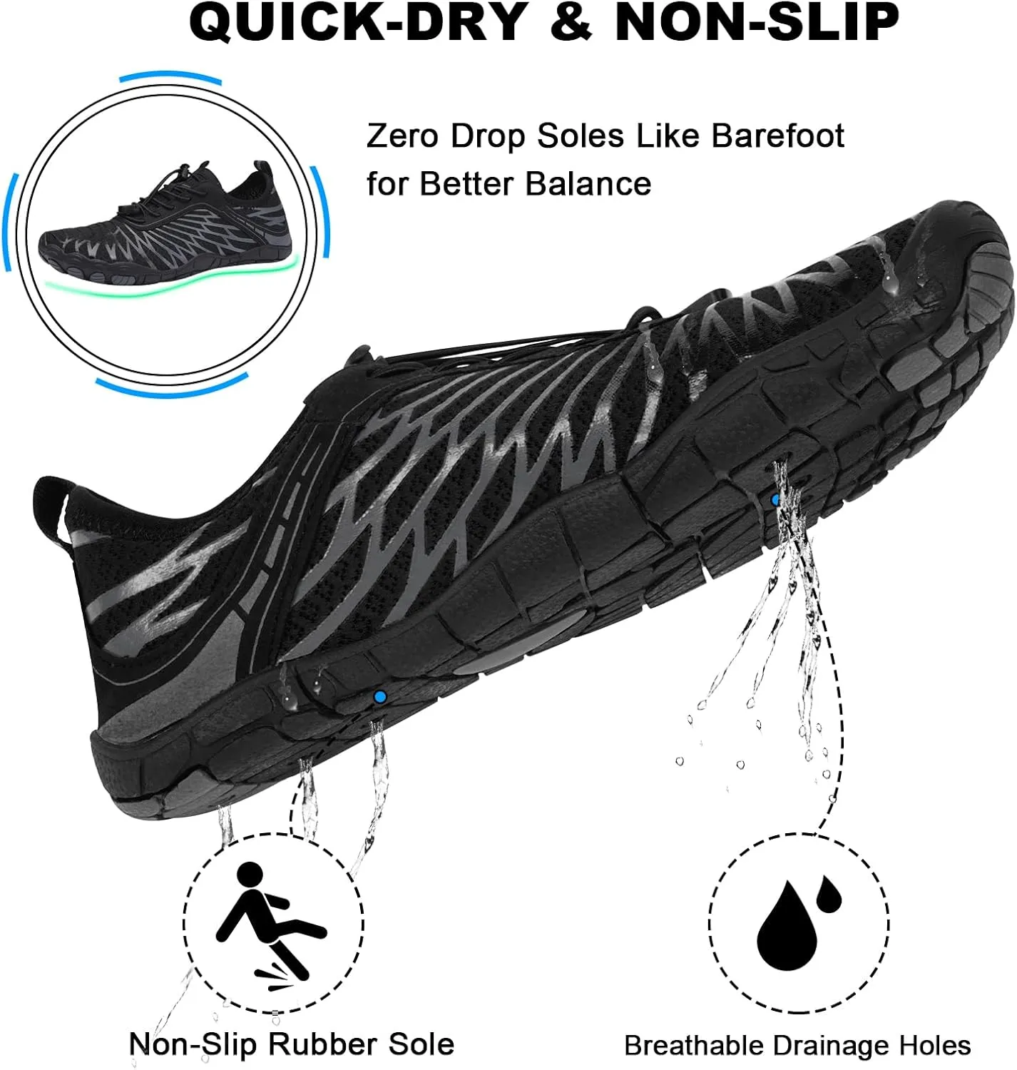 Hike Barefoot Shoes for Women Men Non-Slip Breathable Walking Shoes Wide Toe Box Comfortable Athletic Footwear