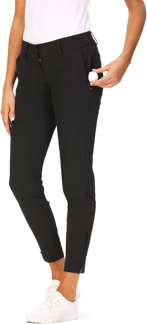 Hiverlay Womens pro Golf Pants Quick Dry Slim Lightweight Work Pants with Straight Ankle Also for Hiking or Casual Ladies