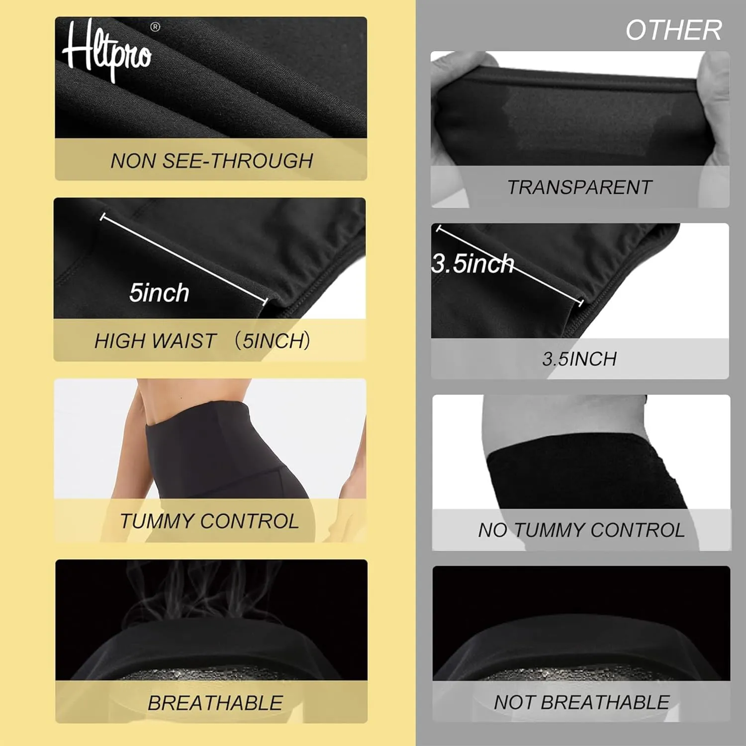HLTPRO Leggings with Pockets for Women(Reg & Plus Size) - High Waist Tummy Control Yoga Pants with Pockets for Workout