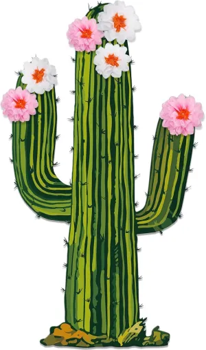 Honoson 7 Pcs Large Cactus Party Decorations Jointed Cactus Cut Out Cardboard Cactus Standup Summer Green Plant Wall Decor for Birthday VBS Halloween Photo Prop Wild Western Party