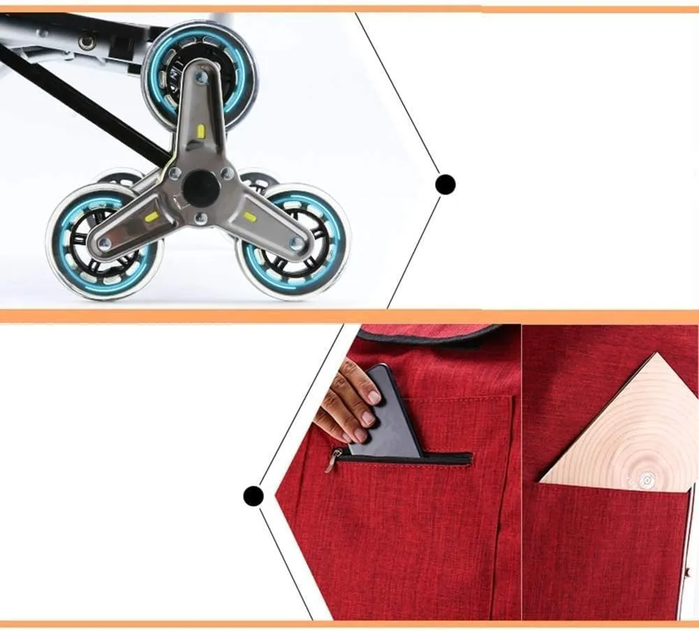 Household Folding Shopping Hand Wheel Wheel Stair Climbing Groceries Stroller Durable Waterproof Garden Trolley Car Supermarket Classification Car Travel Bag