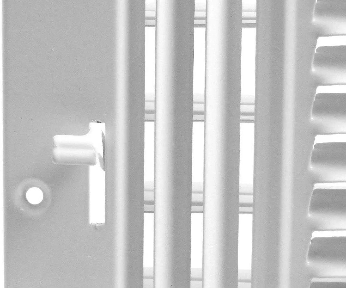 HVAC Premium 24" X 8" 3-Way AIR Supply Grille - Vent Cover & Diffuser - Flat Stamped Face - White [Outer Dimensions: 25.75"w X 9.75"h]