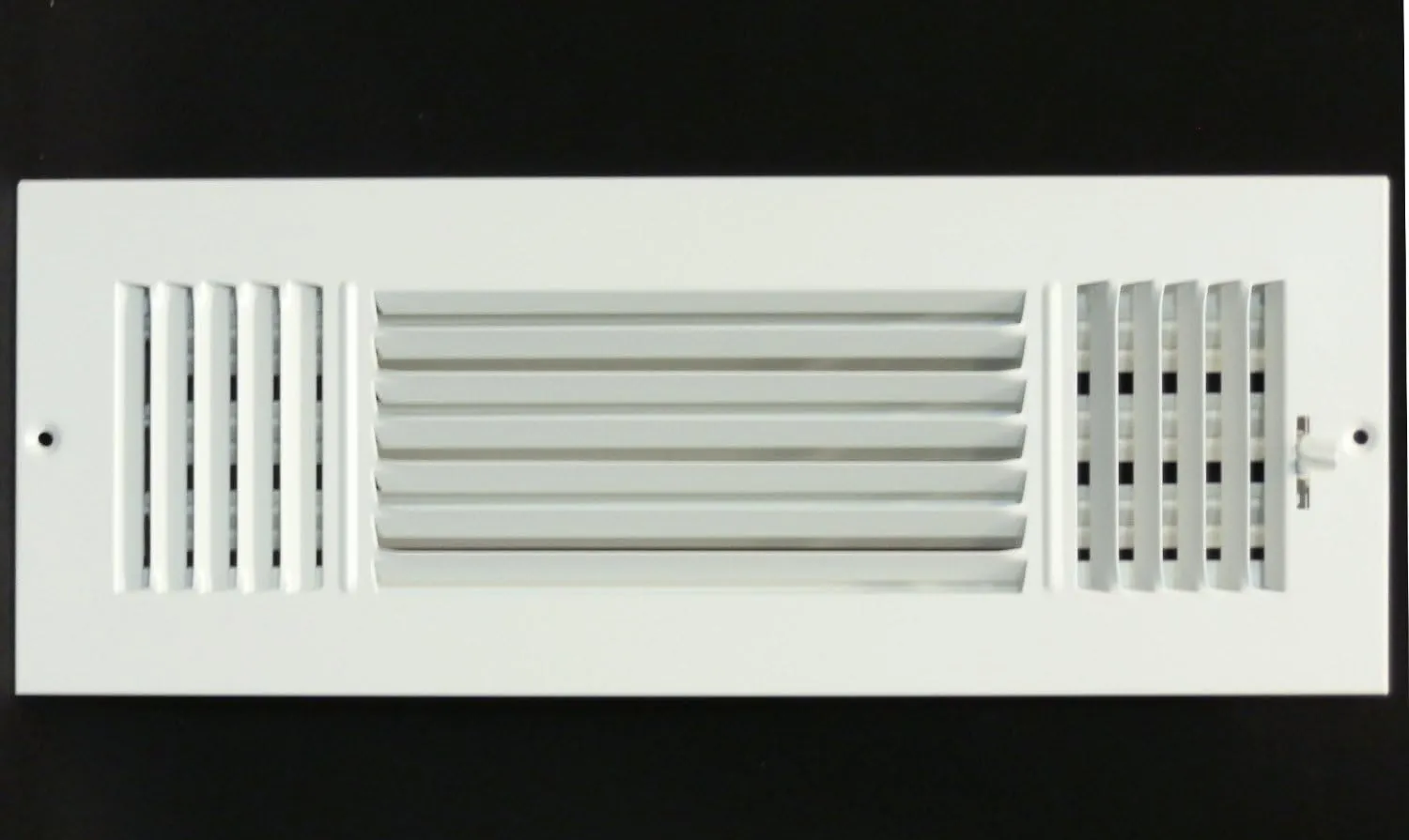 HVAC Premium 24" X 8" 3-Way AIR Supply Grille - Vent Cover & Diffuser - Flat Stamped Face - White [Outer Dimensions: 25.75"w X 9.75"h]