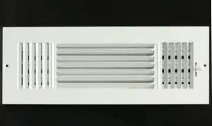 HVAC Premium 24" X 8" 3-Way AIR Supply Grille - Vent Cover & Diffuser - Flat Stamped Face - White [Outer Dimensions: 25.75"w X 9.75"h]