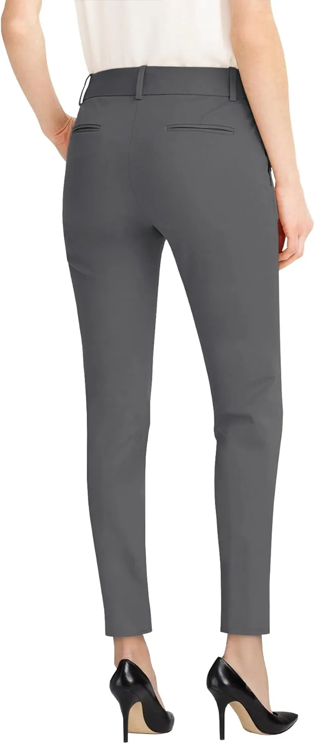 Hybrid & Company Womens Super Comfy Flat Front Stretch Trousers Chino Pants