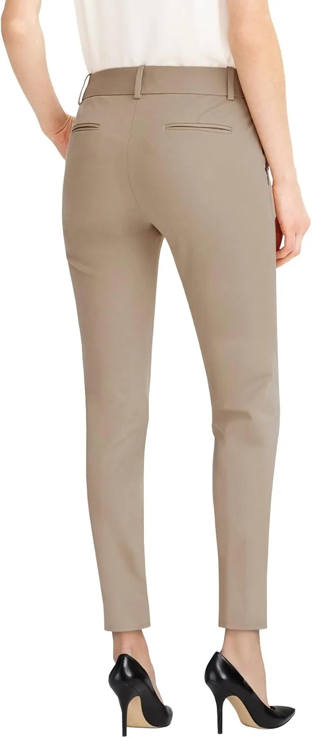 Hybrid & Company Womens Super Comfy Flat Front Stretch Trousers Chino Pants
