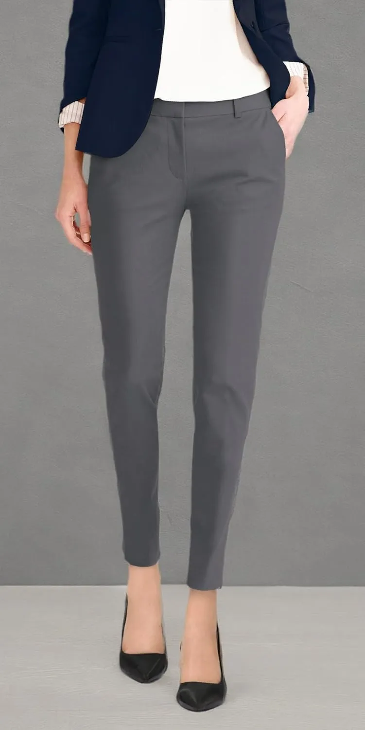 Hybrid & Company Womens Super Comfy Flat Front Stretch Trousers Chino Pants