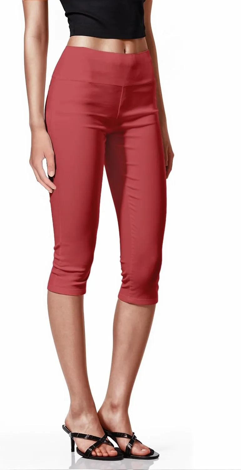Hybrid & Company Womens Super Comfy Stretch Pull On Millennium Twill Capri Shorts