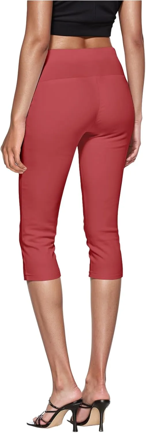Hybrid & Company Womens Super Comfy Stretch Pull On Millennium Twill Capri Shorts