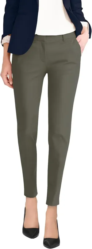 Hybrid & Company Womens Ultra Comfy Stretch Slim Fit Trousers Chino Pants with Pocket