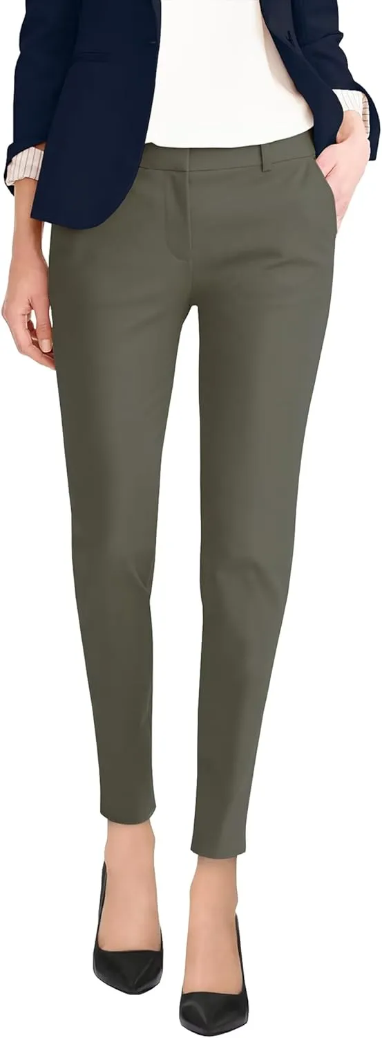 Hybrid & Company Womens Ultra Comfy Stretch Slim Fit Trousers Chino Pants with Pocket