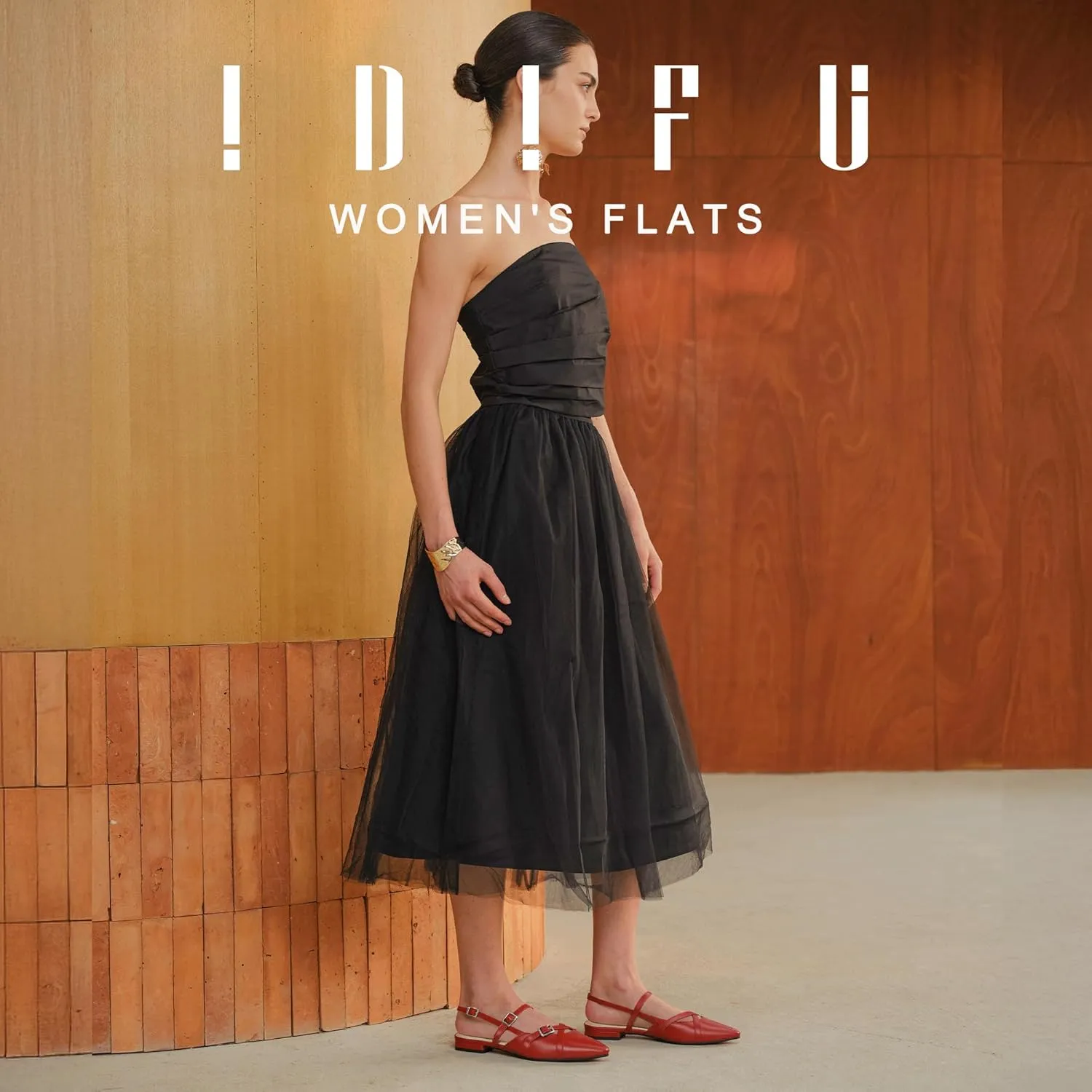 IDIFU Slingback Flats for Women Closed Pointed Toe Strappy Buckle Dress Shoes Wedding Prom Bridal Work Office Casual Formal Ladies Flats Comfortable Fashion Trendy Dressy Crisscross Flat Shoes