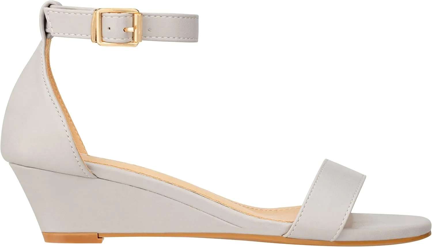 ILLUDE Women's Open Toe Ankle Strap Low Wedge Sandal Comfortable Platform Heeled Sandals