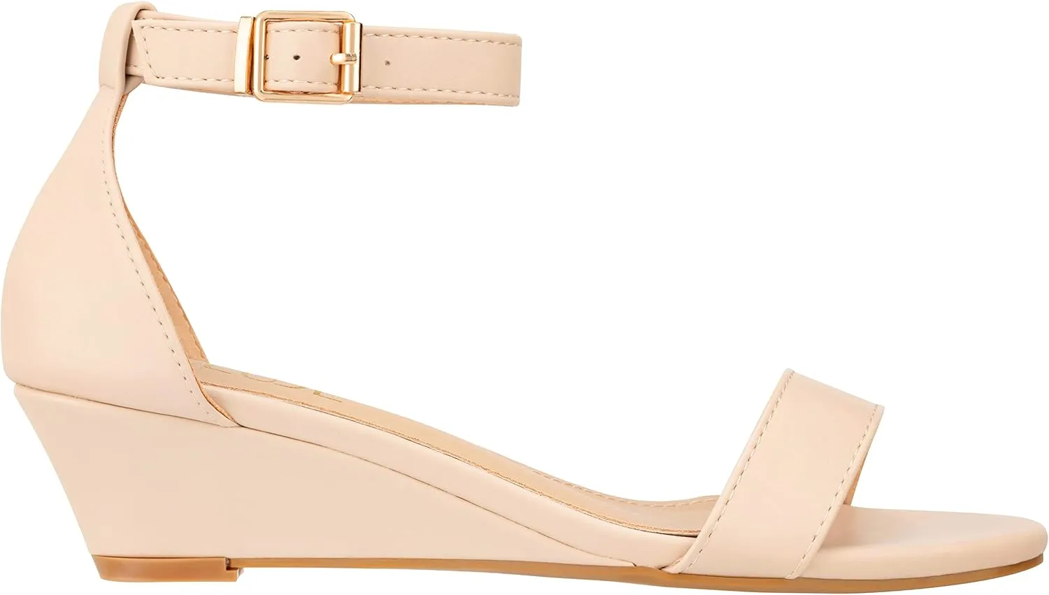 ILLUDE Women's Open Toe Ankle Strap Low Wedge Sandal Comfortable Platform Heeled Sandals