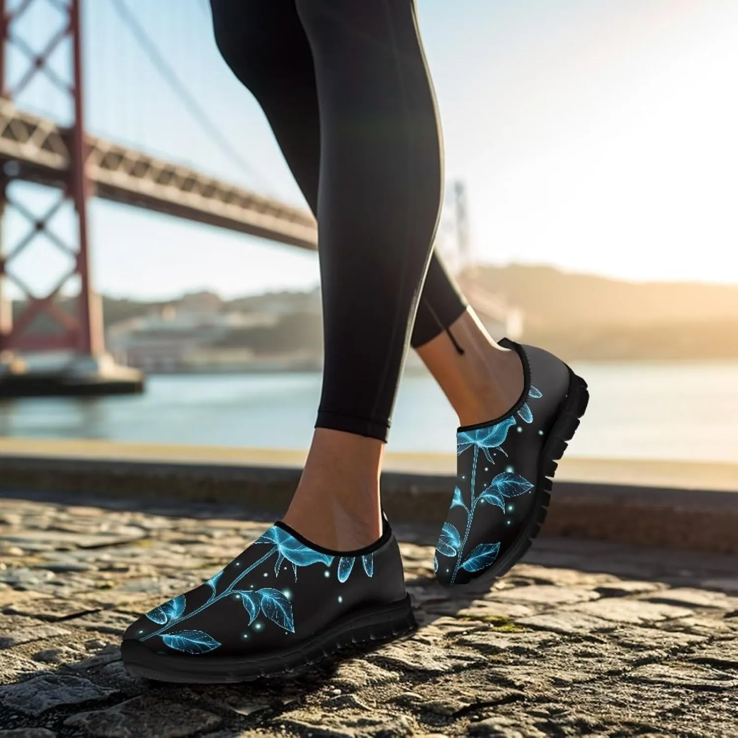 Indoor Outdoor Gym Sneakers Casual House Shoes for Women Classic Soft Breathable and Sweat-Absorbing Walking Loafers for Athletic Size 5.5-11.5 Black Sole