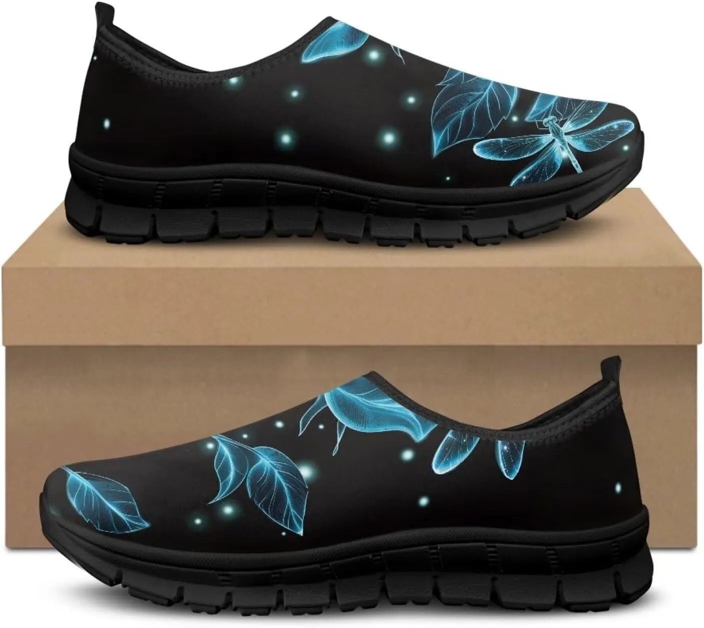 Indoor Outdoor Gym Sneakers Casual House Shoes for Women Classic Soft Breathable and Sweat-Absorbing Walking Loafers for Athletic Size 5.5-11.5 Black Sole