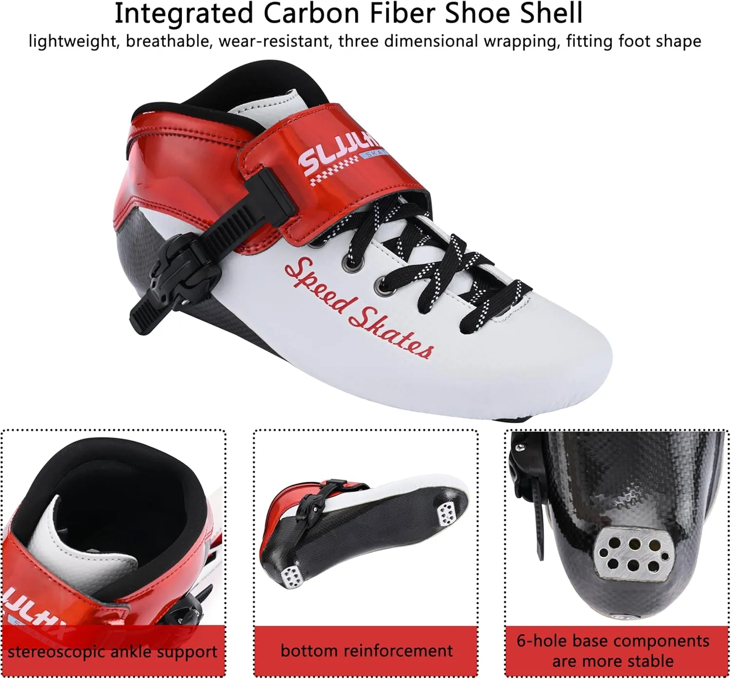Inline Speed Skates for Men Women,Professional Carbon Fibre Inline Skates Adult Male,High Performance Fitness Racing Skates,Unisex