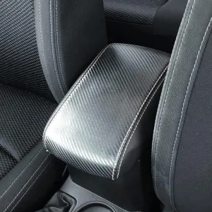 INTGET Car Console Cover for 2017 2018 Subaru Forester Accessories 2013 2014 2015 2016 Leather Armrest Cover Arm Rest Dog Seat Protector for Subaru Forester Center Console Cover(Carbon Fiber Texture)