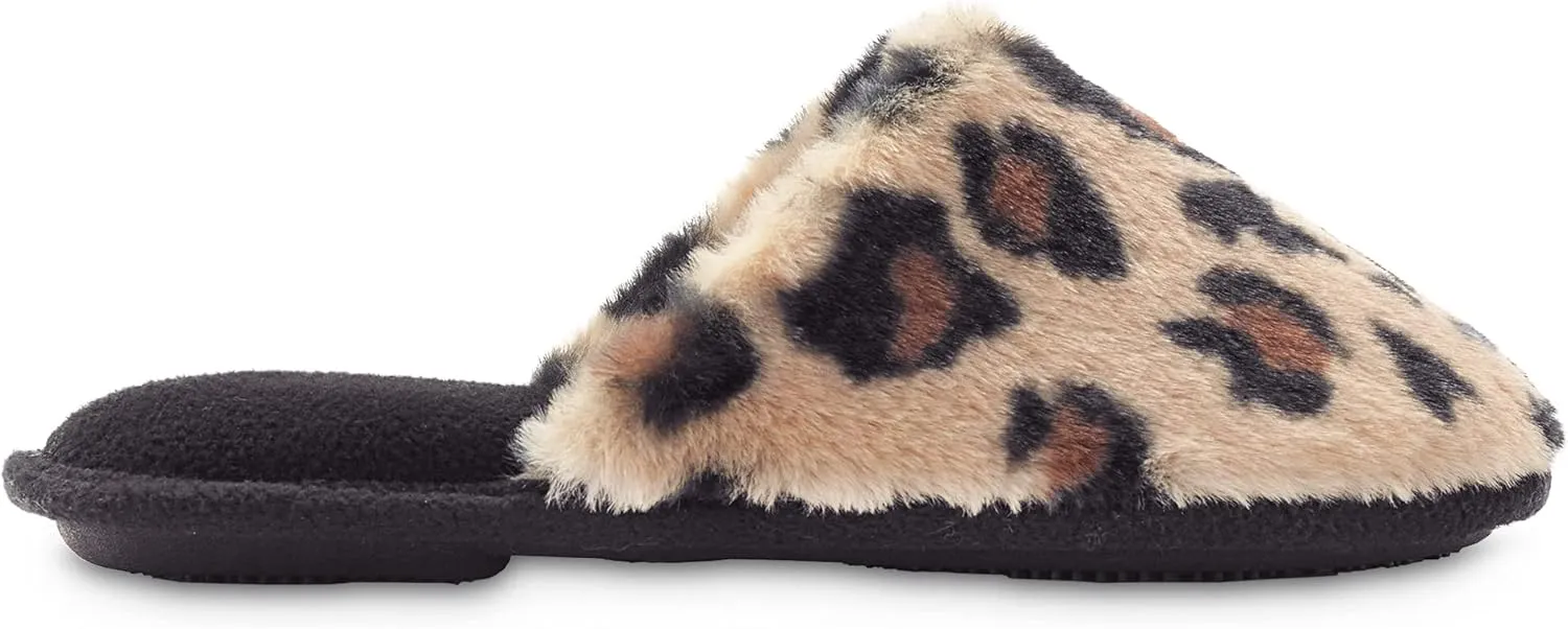 isotoner Womens Faux Fur Laurel Clog Slippers