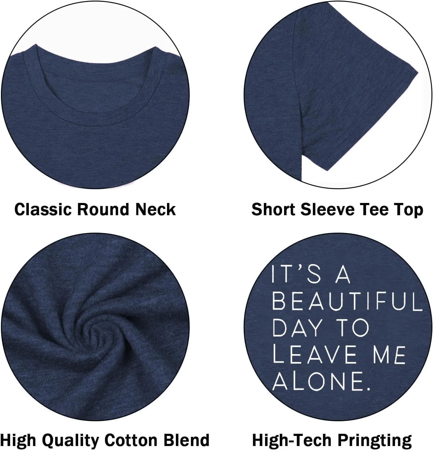 It's A Beautiful Day to Leave Me Alone Cute Summer Funny Saying Letter Print T Shirts for Women Graphic Tee Tops