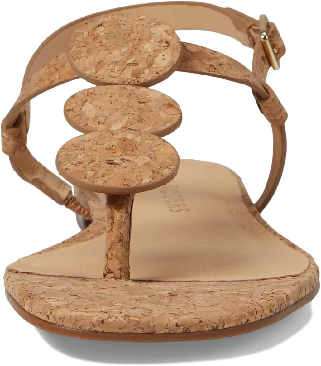 Jack Rogers Worth Flat Sandal for Women - Leather Upper, Adjustable Ankle Strap with Buckle Closure