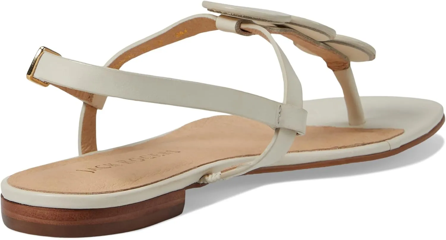 Jack Rogers Worth Flat Sandal for Women - Leather Upper, Adjustable Ankle Strap with Buckle Closure