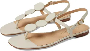 Jack Rogers Worth Flat Sandal for Women - Leather Upper, Adjustable Ankle Strap with Buckle Closure