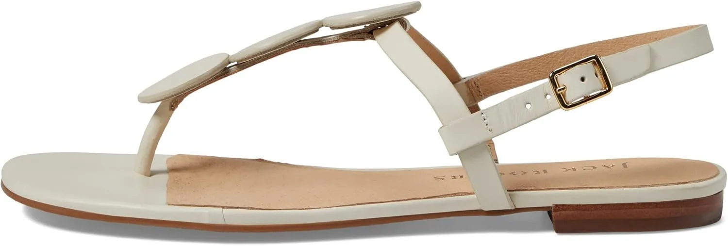 Jack Rogers Worth Flat Sandal for Women - Leather Upper, Adjustable Ankle Strap with Buckle Closure