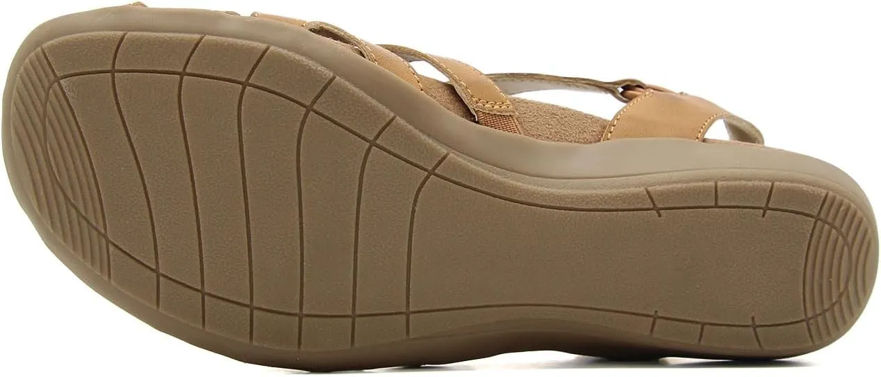 JBU Bonnie Encore Women's Comfort Casual Adjustable Ankle Strap Round Toe Classic Flat Sandal