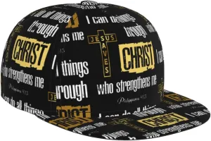 Jesus Baseball Cap for Men Adjustable Flat Bill Brim Cap for Travel Hiking and Outdoor Sports