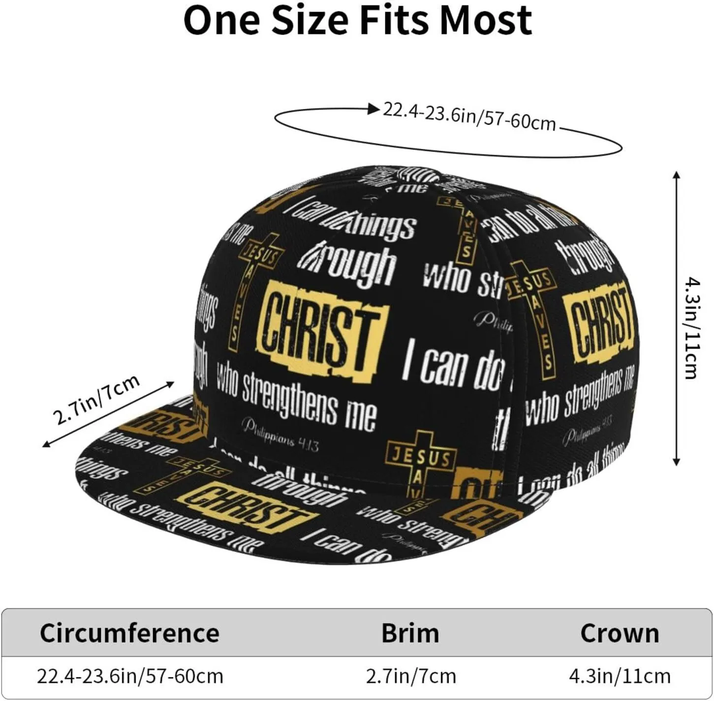Jesus Baseball Cap for Men Adjustable Flat Bill Brim Cap for Travel Hiking and Outdoor Sports