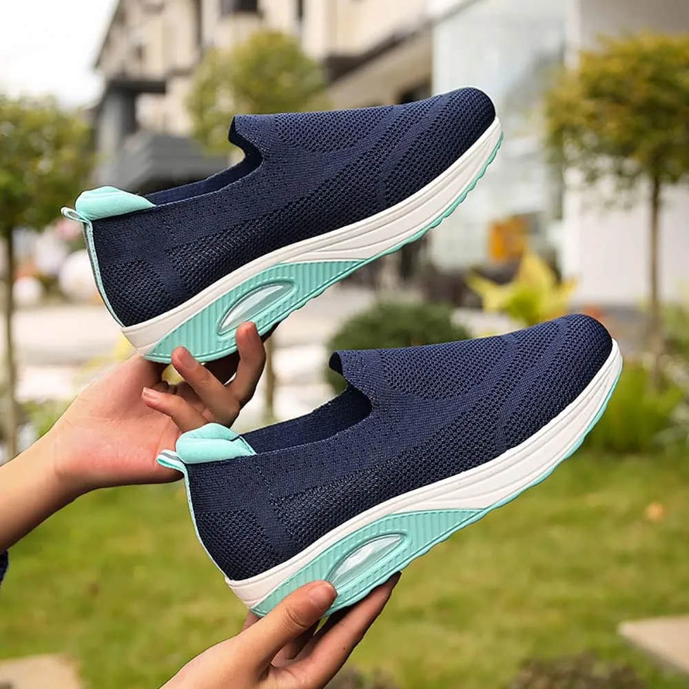 JITUUE Women's Walking Shoes Sock Sneakers Lightweight Comfortable Mesh Slip on Breathable Easy Shoes Platform Loafers