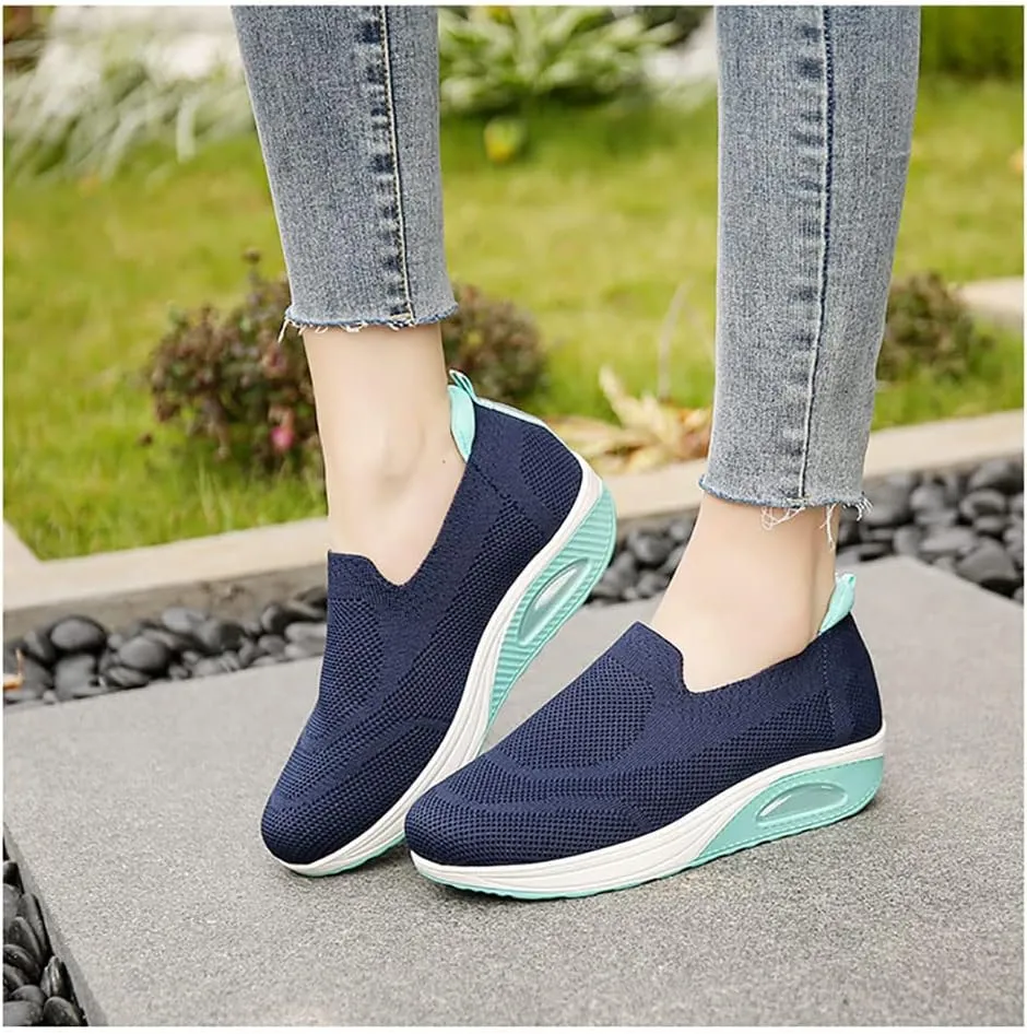 JITUUE Women's Walking Shoes Sock Sneakers Lightweight Comfortable Mesh Slip on Breathable Easy Shoes Platform Loafers
