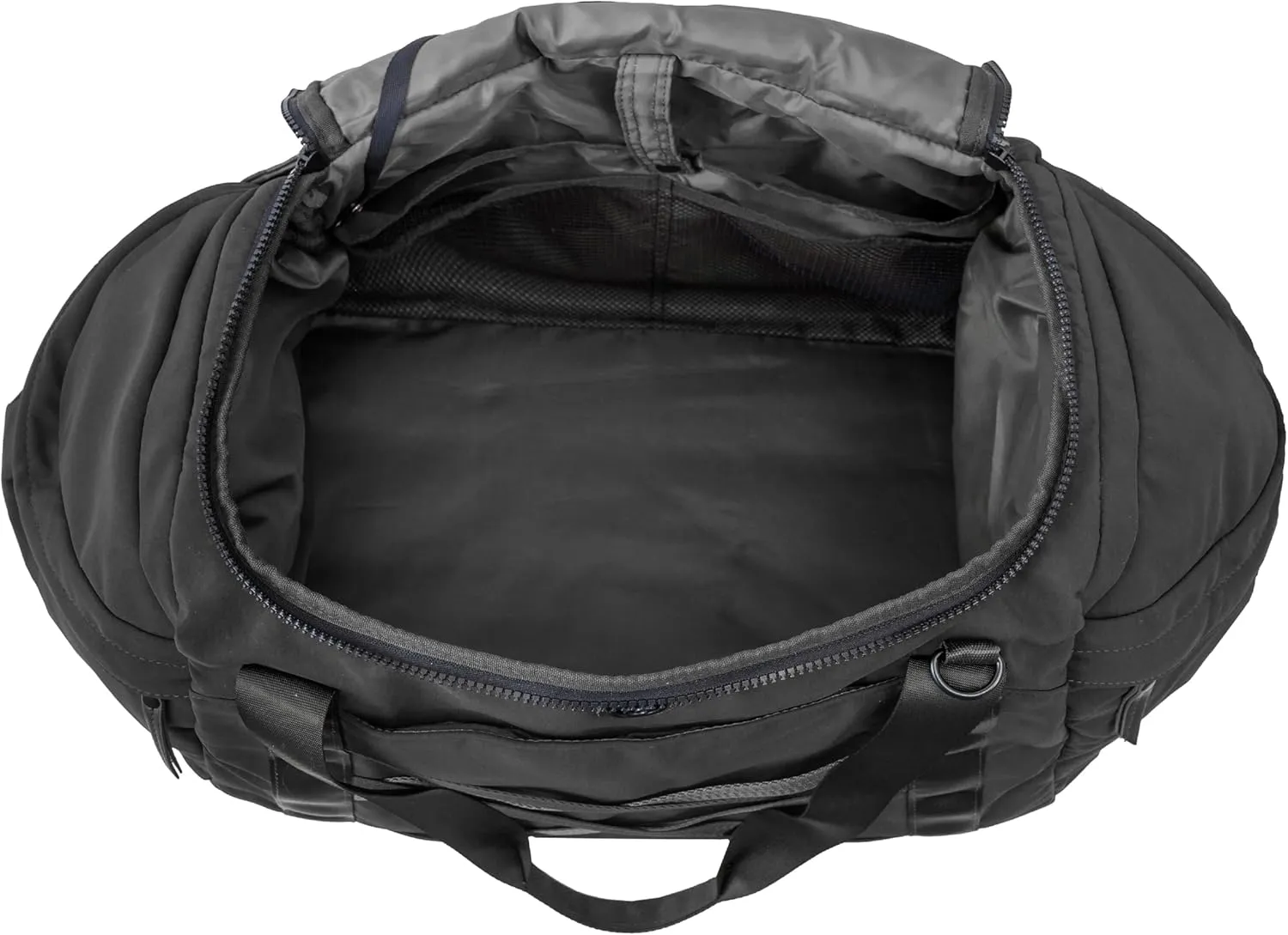 Joan & David 21" Foldable Gym Duffel Bag with Multiple Zippered Compartments, Nylon Webbing Criss-cross Design, Detachable Pouch, Including TSA Approved Bottles (Black)