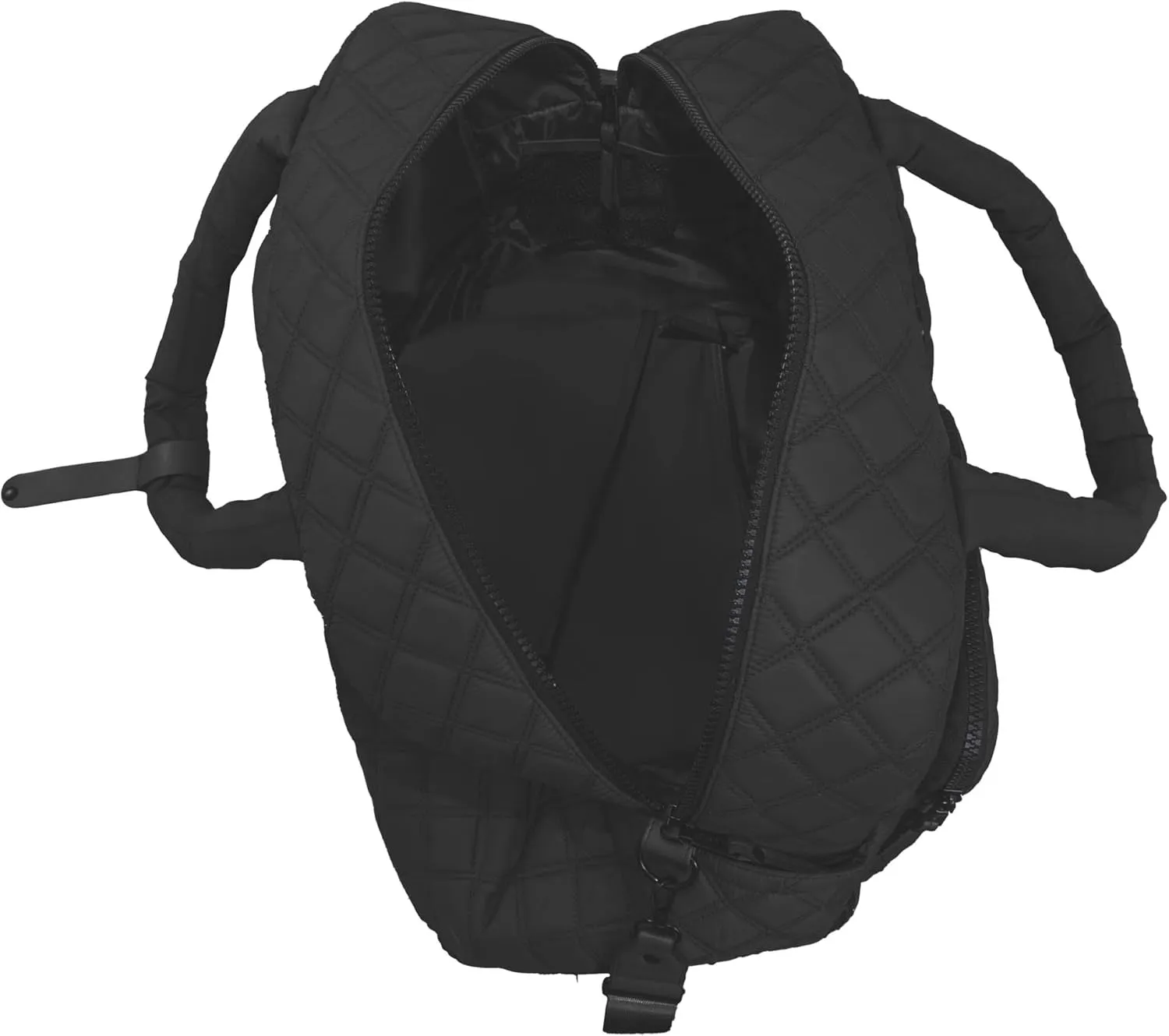 Joan & David 22 Inch Diamond Quilted Puffer Nylon Weekender Duffle (Black)