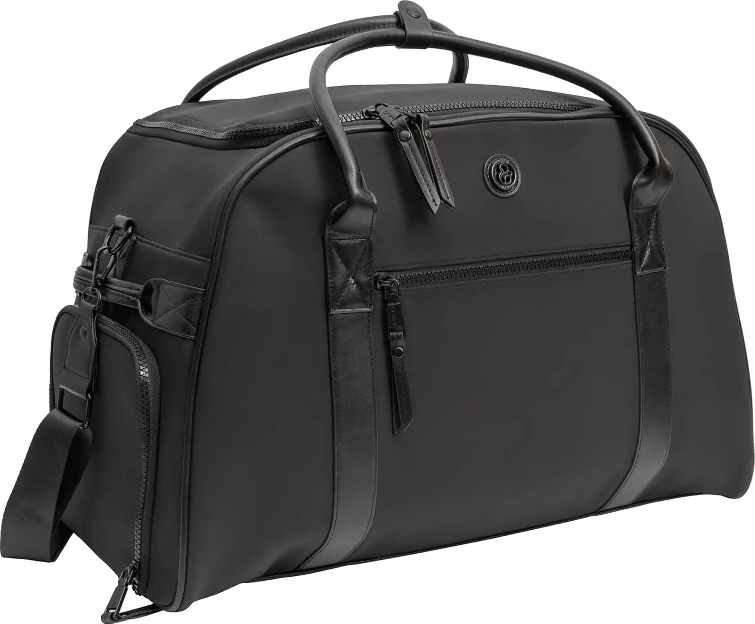Joan & David 22 Inch Sport Nylon Duffle Bag with Shoe Compartment (Black)