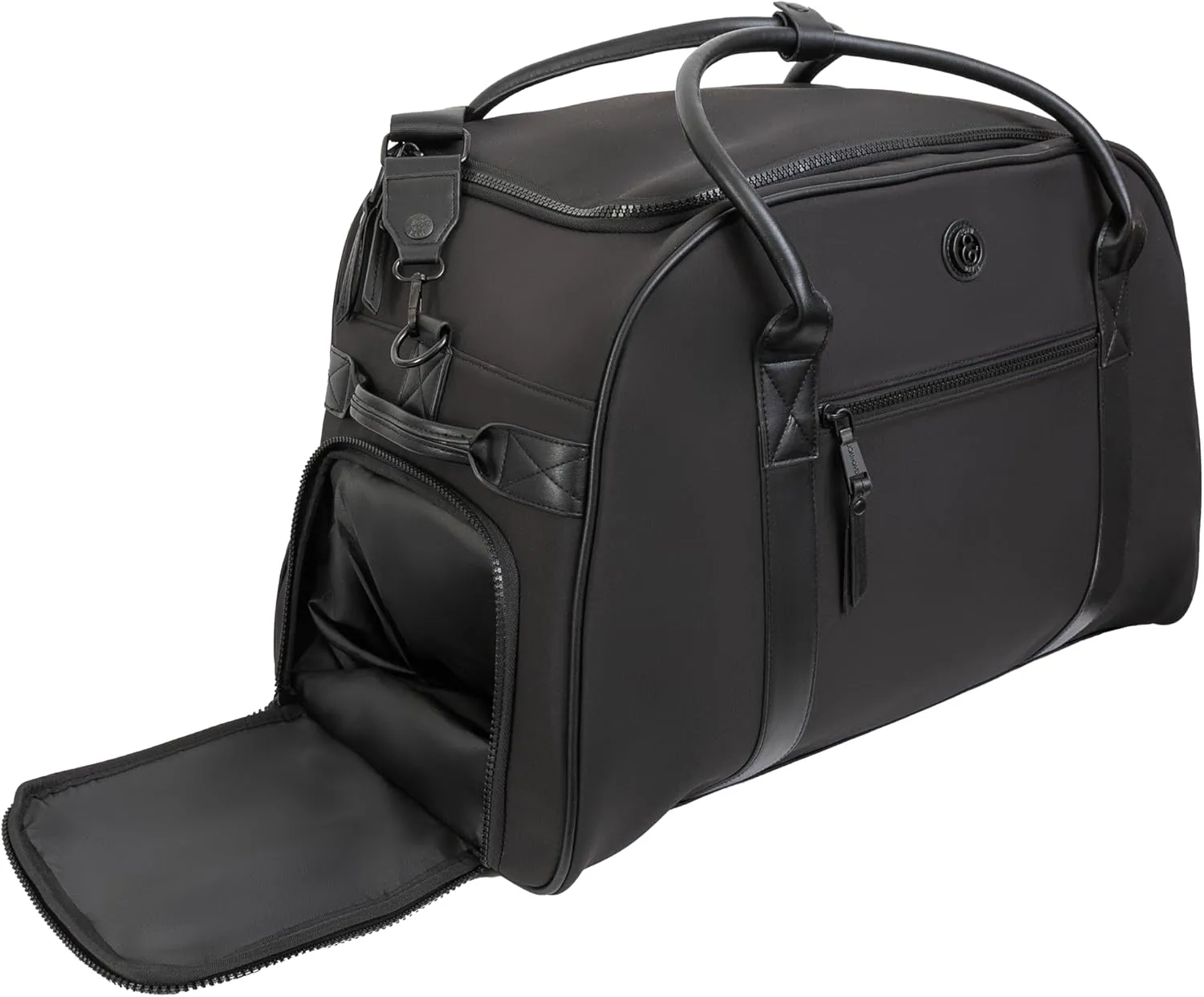 Joan & David 22 Inch Sport Nylon Duffle Bag with Shoe Compartment (Black)