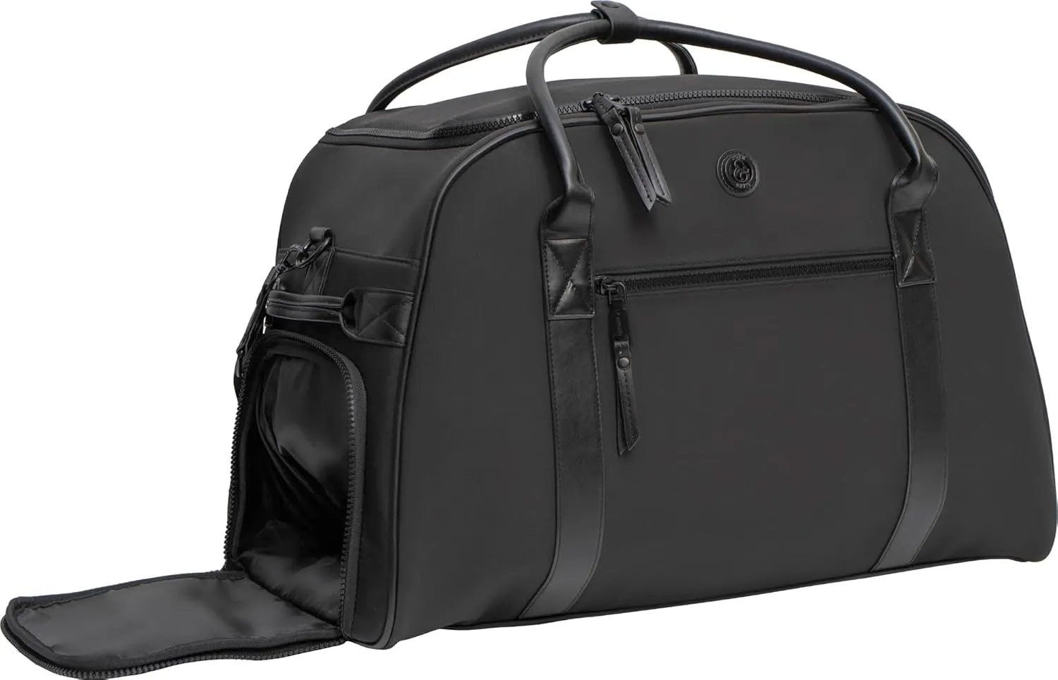 Joan & David 22 Inch Sport Nylon Duffle Bag with Shoe Compartment (Black)