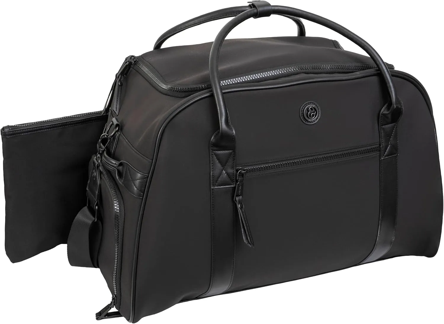Joan & David 22 Inch Sport Nylon Duffle Bag with Shoe Compartment (Black)