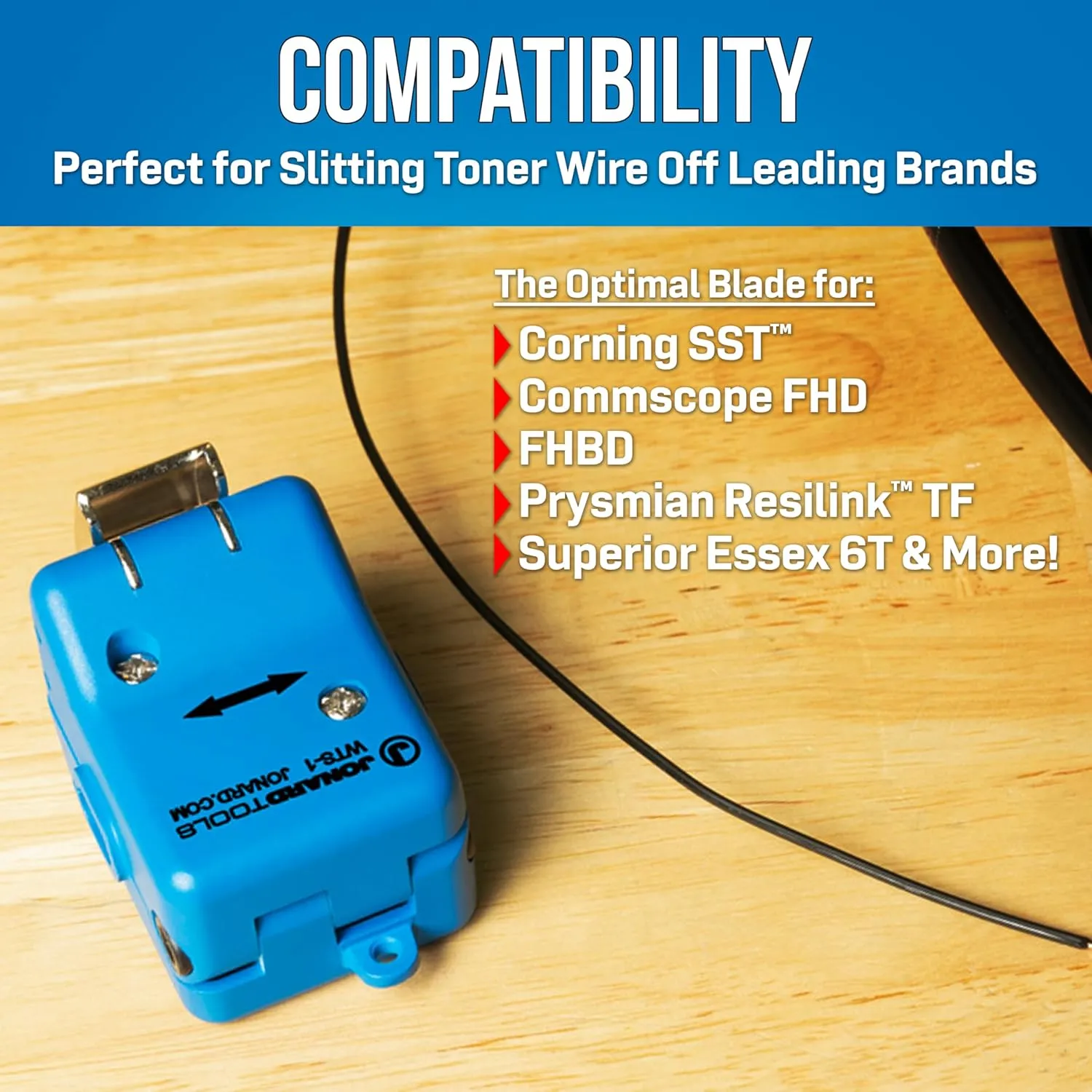 Jonard Tools WTS-1RB/12 Flat Drop Toner Wire Slitter Replacement Blade, Pack of 12- Easy Toner Wire Removal from FTTx Flat Drop Cables, Works with Corning SST, Commscope FHD, Prysmian Resilink