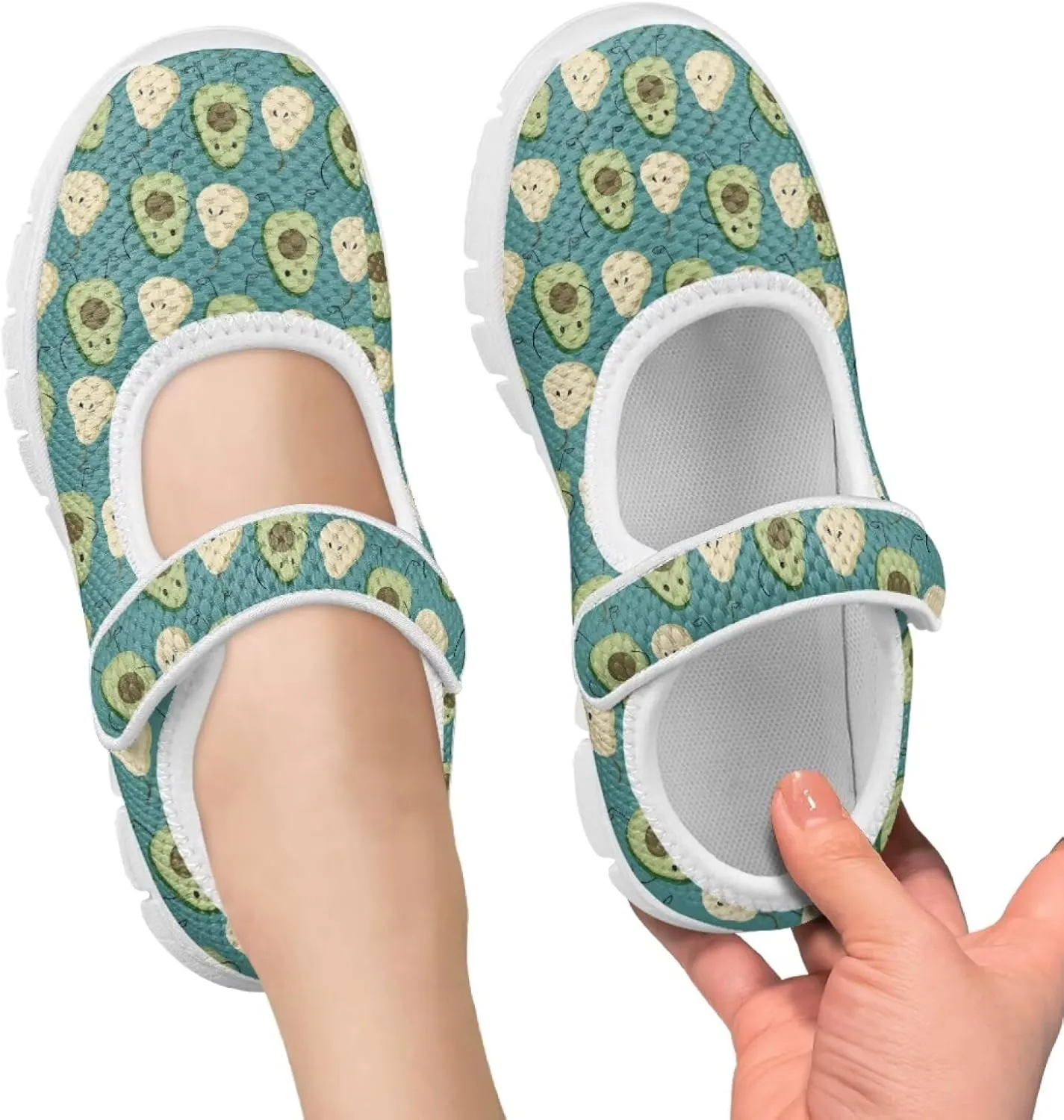JoyLamoria Girls Mary Jane Shoes Toddler/Little Kids Slip on Sneakers Comfort Dress Shoes with Sunflower Cow South Western Navajo Design