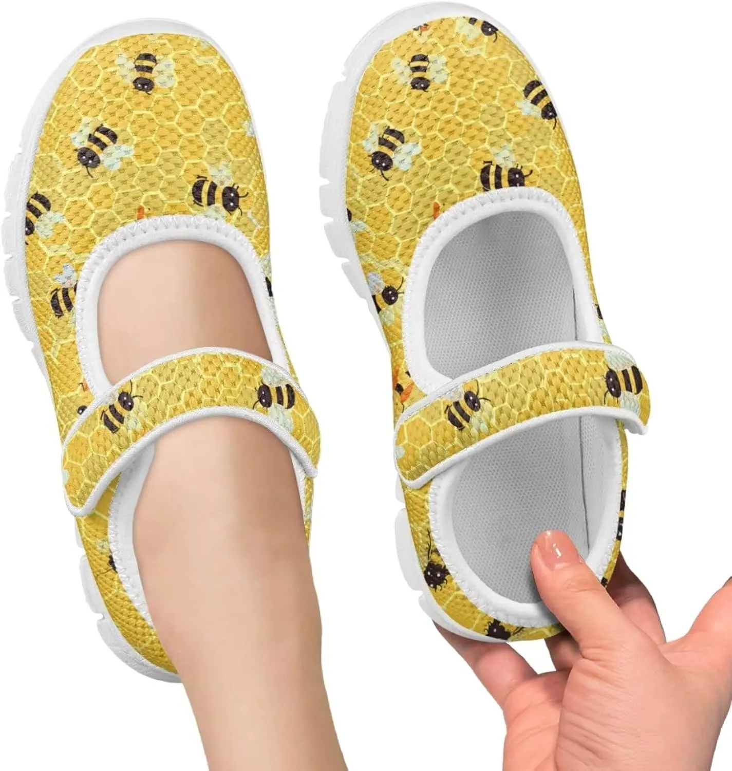 JoyLamoria Toddler Girls Mary Jane Sneakers Cute Cactus Print Sneakers for Kids Slip on Barefoot Shoes Ballet Dress Shoes