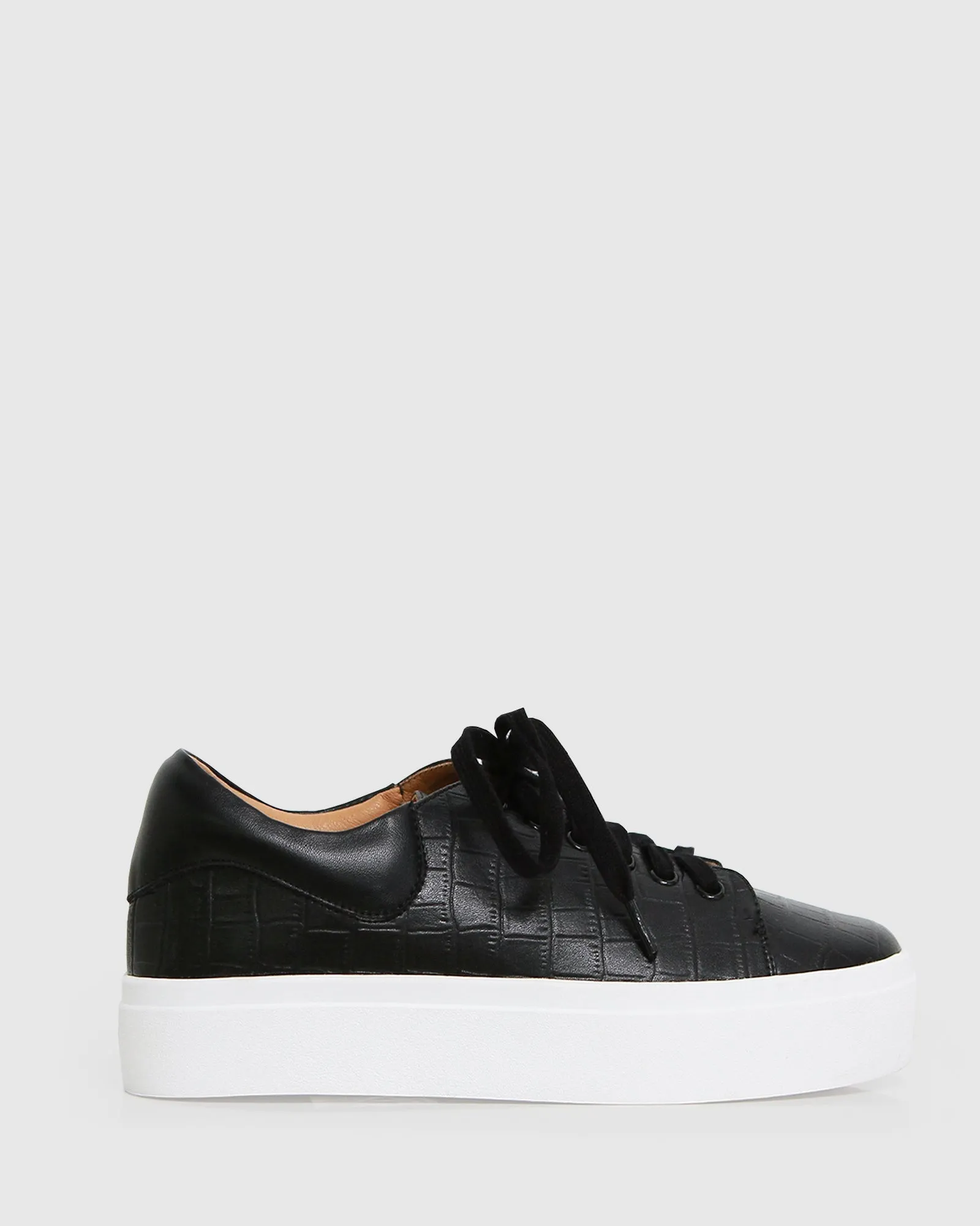 Just A Dream Croc Leather Sneaker - Black