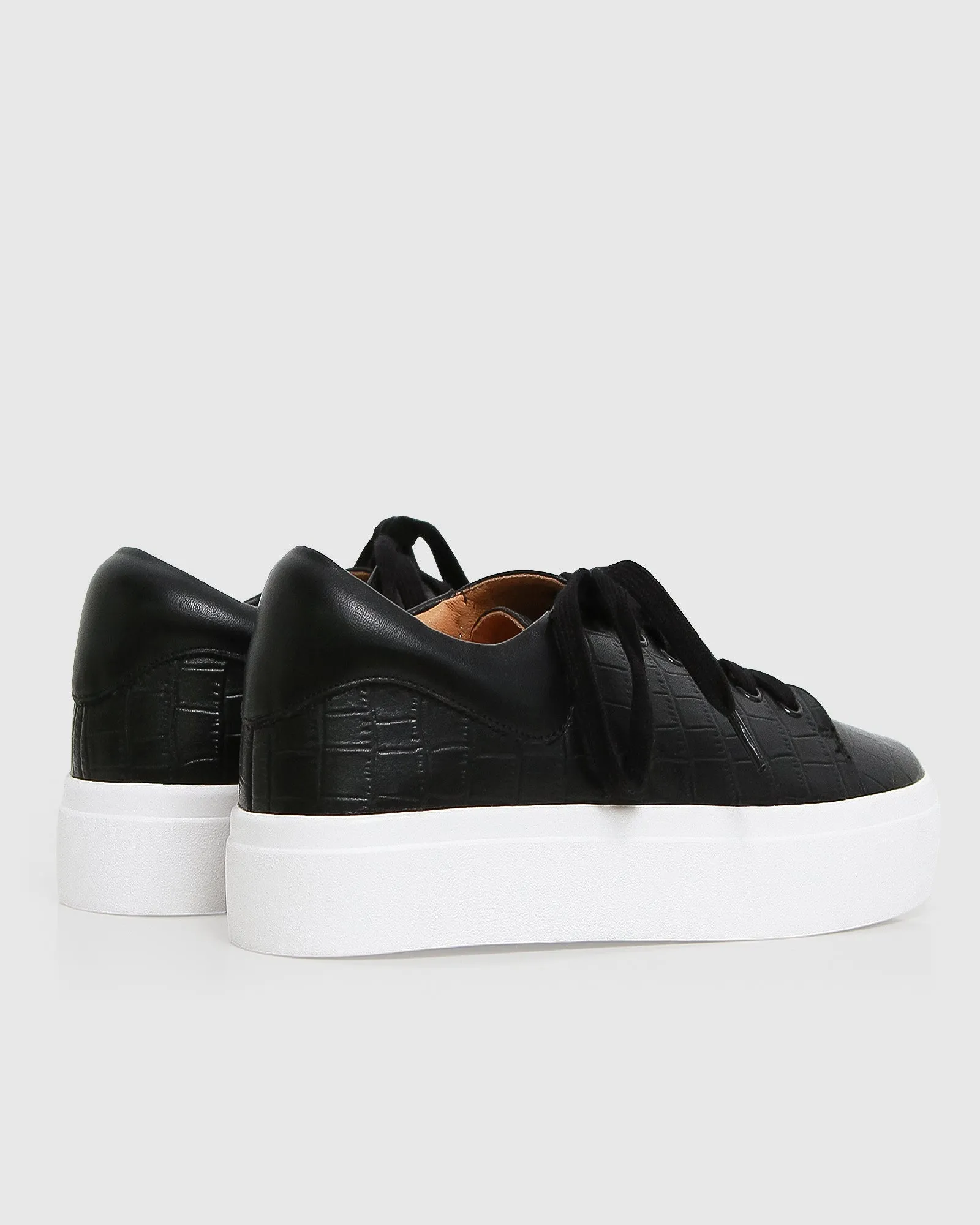 Just A Dream Croc Leather Sneaker - Black