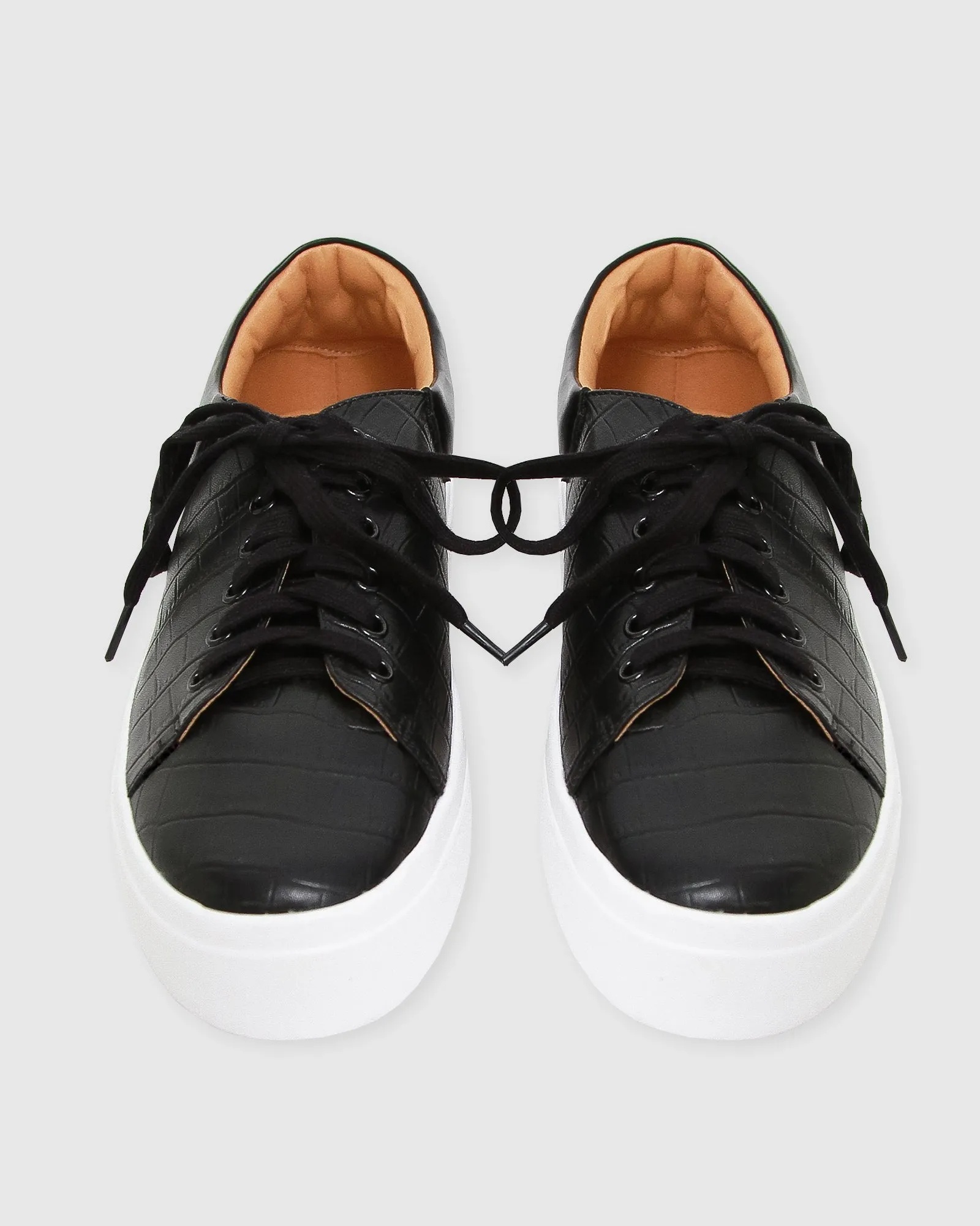 Just A Dream Croc Leather Sneaker - Black