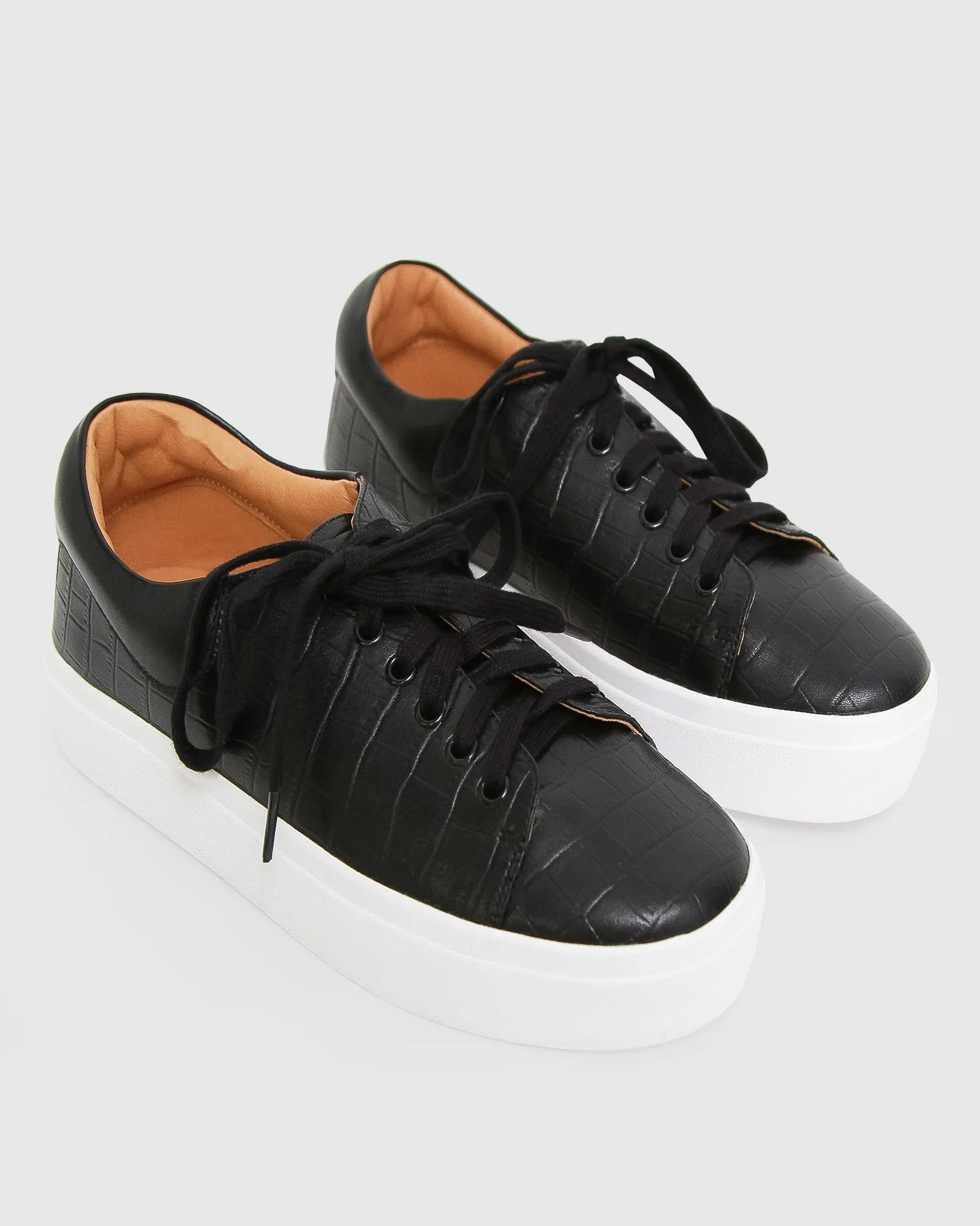 Just A Dream Croc Leather Sneaker - Black