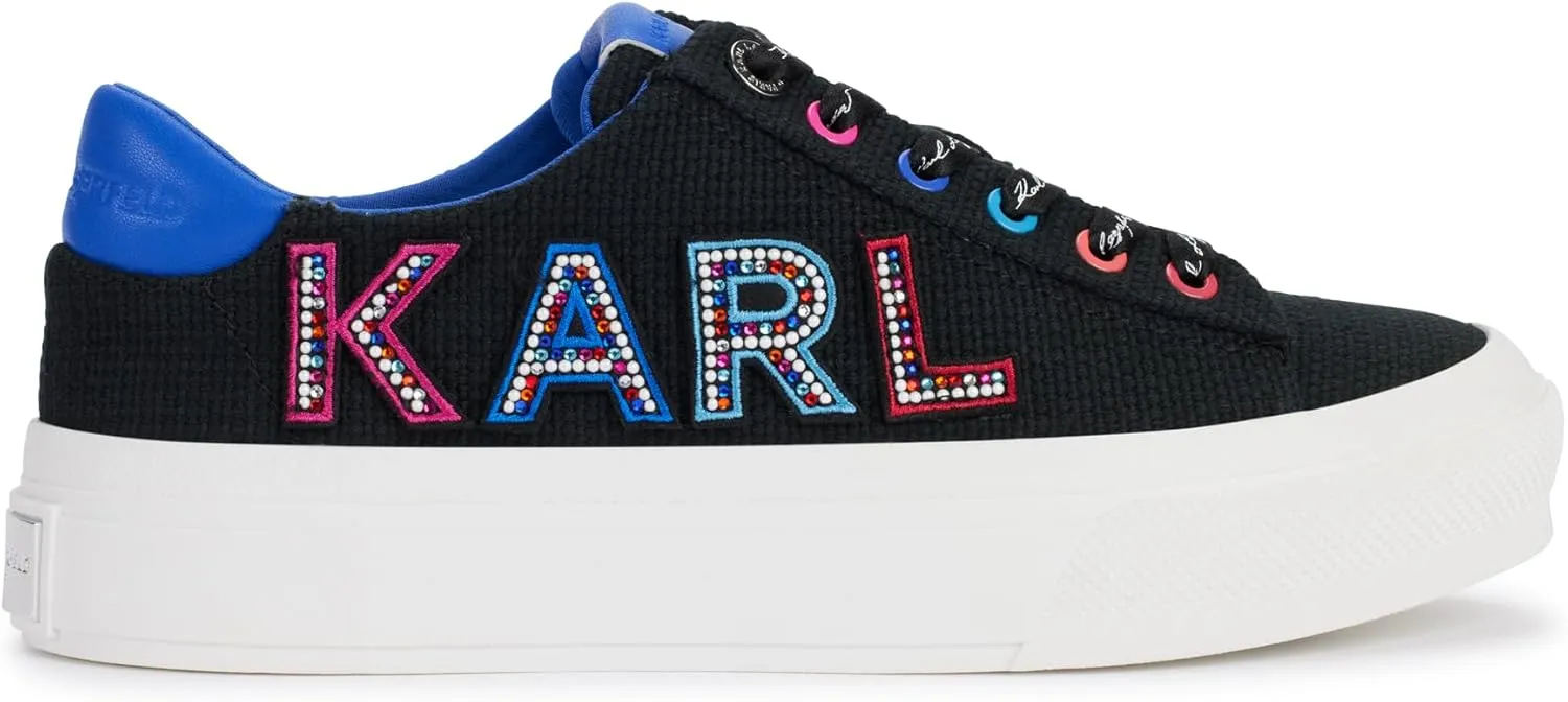 Karl Lagerfeld Paris Women's Cushioned Insole Everyday Gida-Lace Up Sneaker