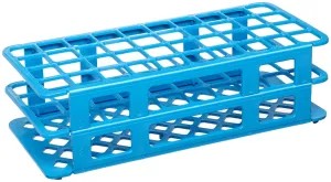 Kartell 225665-0002 Blue PP Wet/Dry Test Tube Rack for 20mm Test Tubes, 40 Place (Case of 5)
